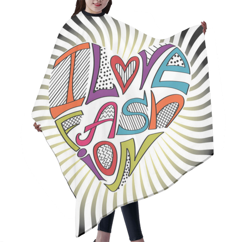 Personality  Silhouette Of Hearts From Words. Hair Cutting Cape