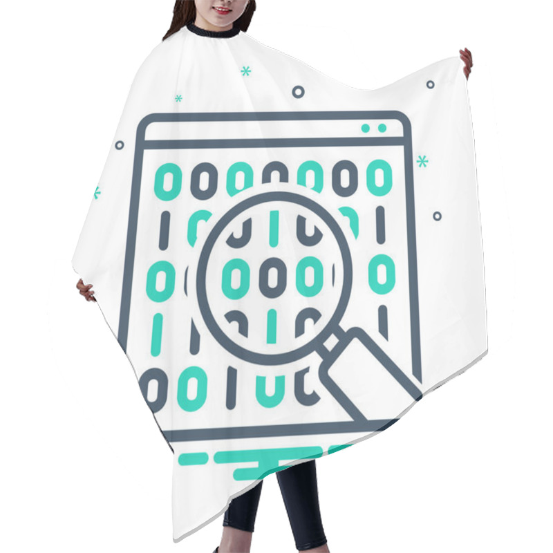 Personality  Binary Data Search Symbol Hair Cutting Cape