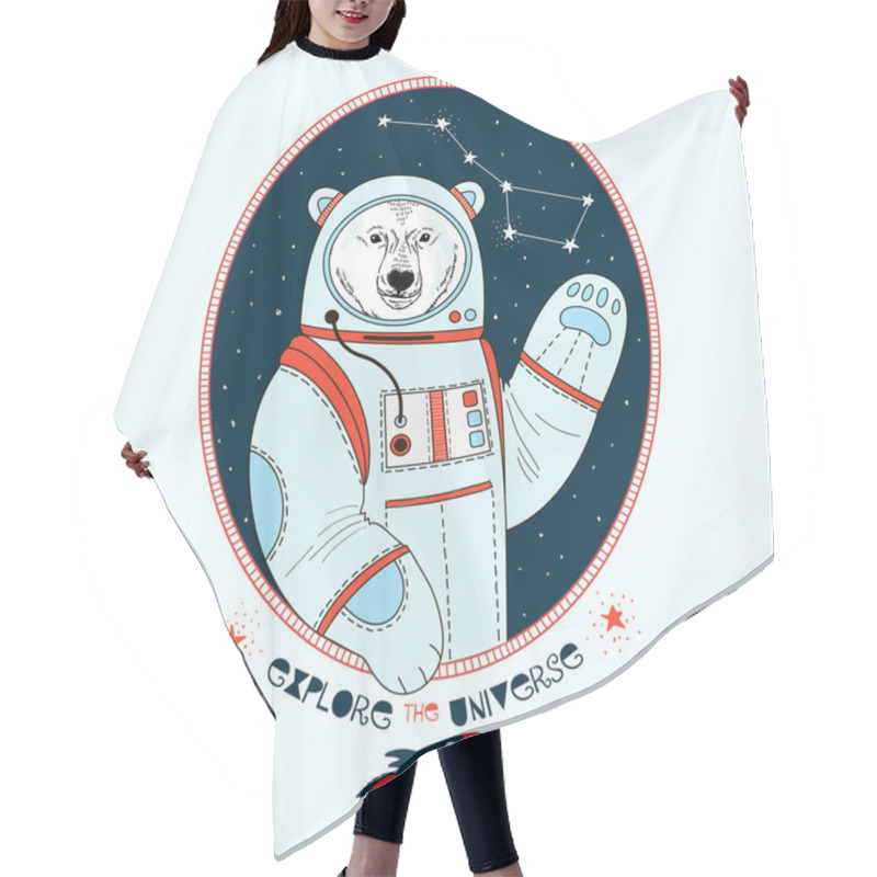 Personality  Polar Bear Astronaut In Outer Space Hair Cutting Cape