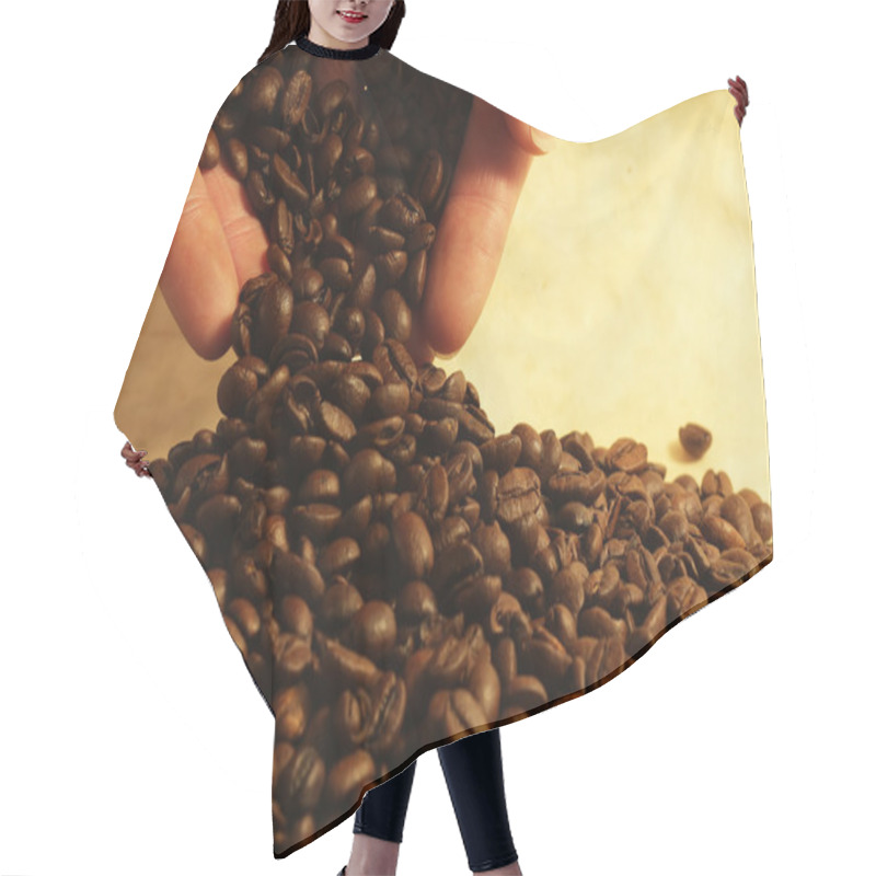 Personality  Hand Holding Coffee Beans Hair Cutting Cape