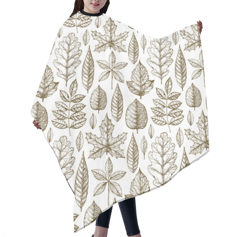 Personality  Seamless Pattern With A Leaves Drawing Hair Cutting Cape