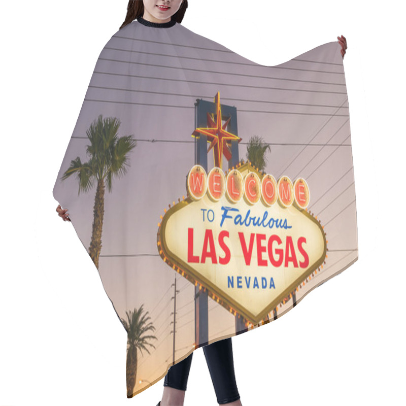 Personality   The Welcome To Fabulous Las Vegas Sign In Las Vegas, Nevada USA Hair Cutting Cape