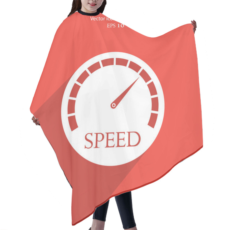 Personality  Vector Speedometer Web Icon. Hair Cutting Cape