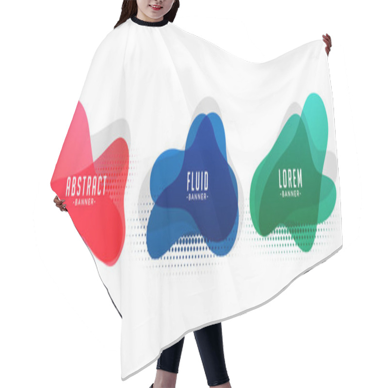 Personality  Liquid Shape Abstract Banners With Halftone Pattern Hair Cutting Cape