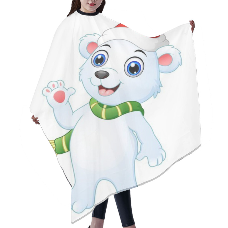 Personality  Christmas Polar Bear Cartoon Waving Hands Hair Cutting Cape