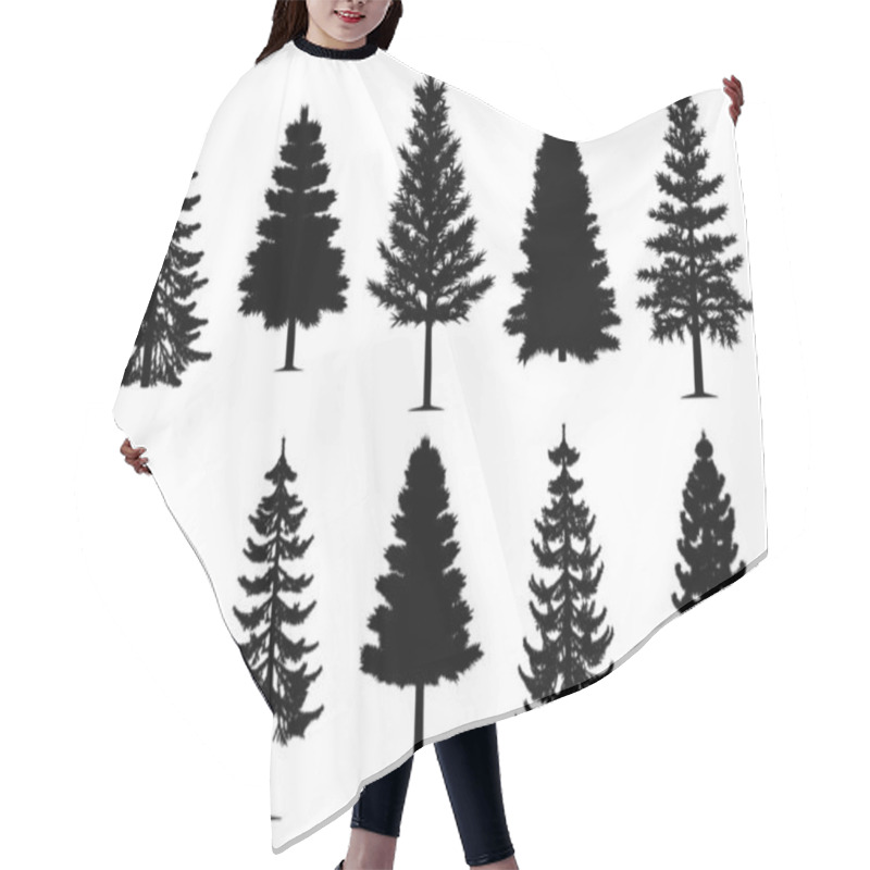 Personality  Pine Fir Trees Collection Hair Cutting Cape