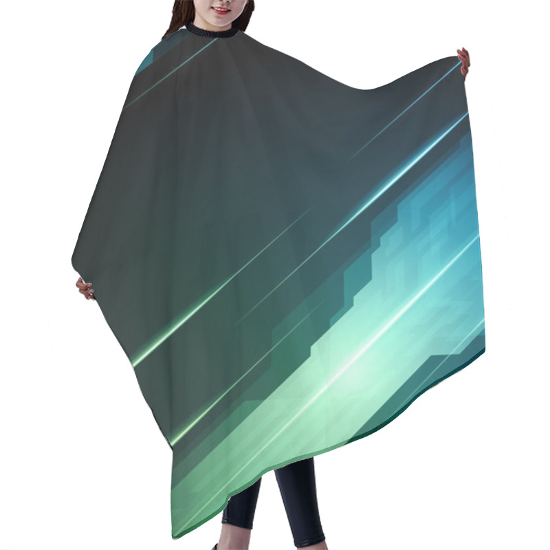 Personality  Abstract Technology Lines With Light Vector Backgound Hair Cutting Cape