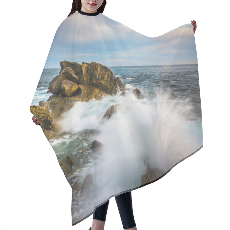 Personality  Rocks And Waves In The Pacific Ocean At Monument Point, Heisler  Hair Cutting Cape