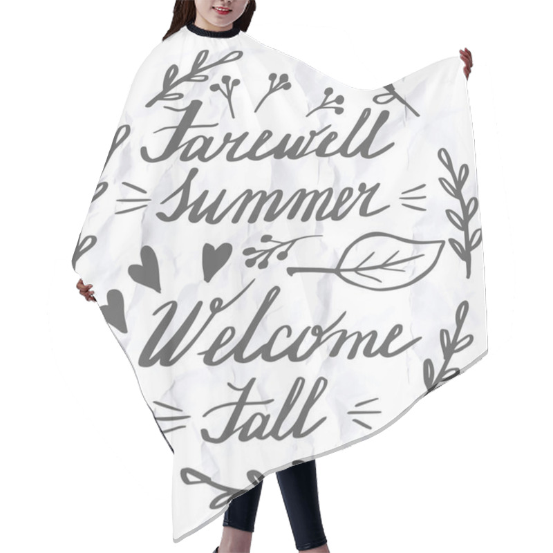 Personality  Autumn Hand Lettering And Calligraphy Design Hair Cutting Cape