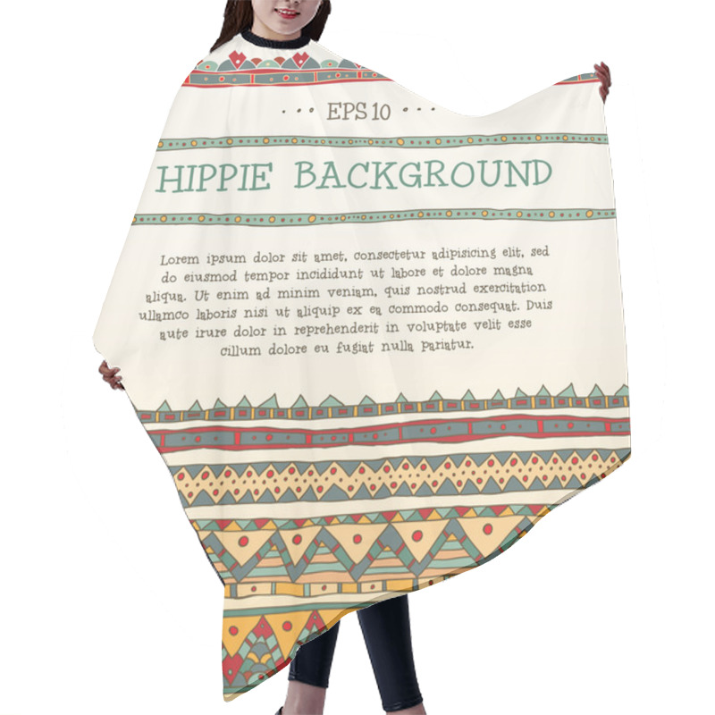 Personality  Seamless Abstract Hippie Background. Hair Cutting Cape