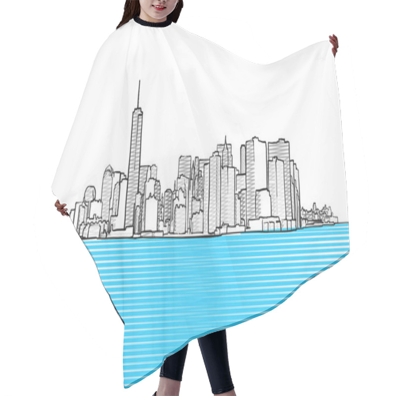 Personality  New York City Skyline Seen From New Yersey Hair Cutting Cape