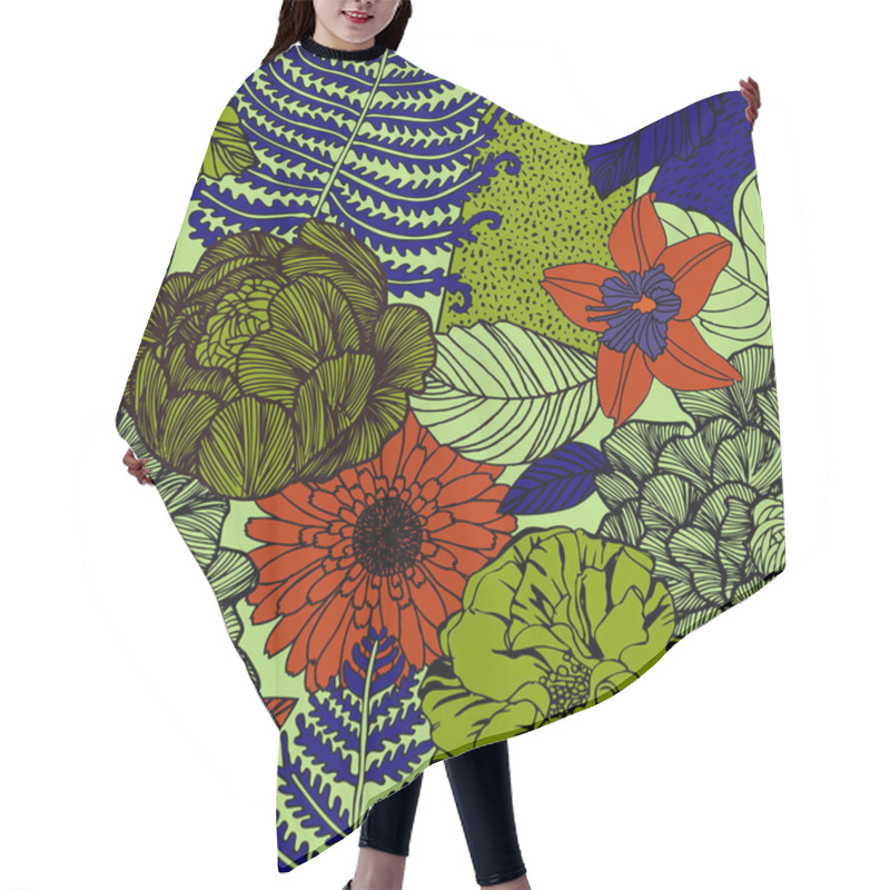 Personality  Bright Tropical Background With Exotic Plants.  Hair Cutting Cape