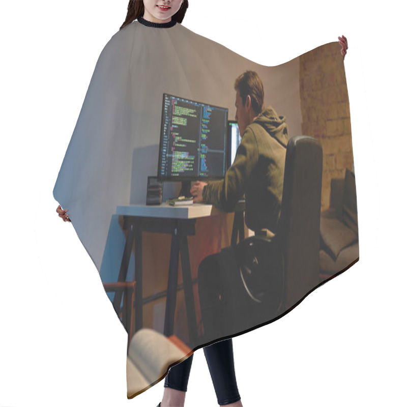 Personality  Focused IT Developer Programming Script Or Code Hair Cutting Cape