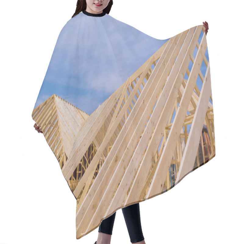 Personality  The Construction Of Wooden Roof A Wooden Roofing Overlap Construction. Hair Cutting Cape