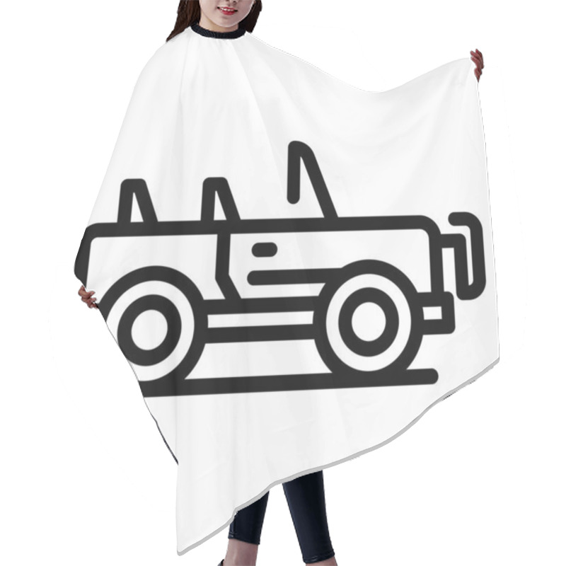 Personality  Safari Automobile Icon, Outline Style Hair Cutting Cape