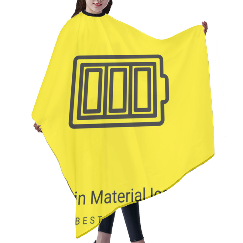 Personality  Battery Thin Outline Symbol In A Circle Minimal Bright Yellow Material Icon Hair Cutting Cape