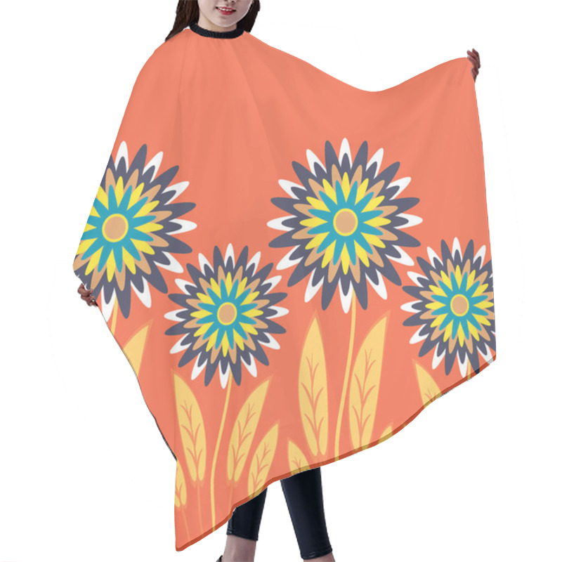 Personality  Endless Pattern On A Square Background - Stylized Magical Flowers, Summer Flower Glade - Graphics. A Fabulous World. Surreal. Design Elements Hair Cutting Cape