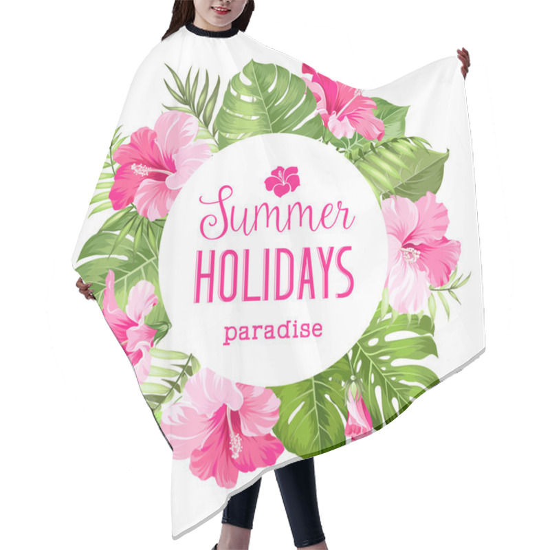 Personality  Tropical Flower Frame. Hair Cutting Cape