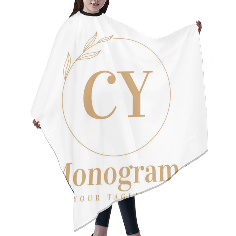 Personality  CY Initial A Logo Design With Feminine Style Hair Cutting Cape