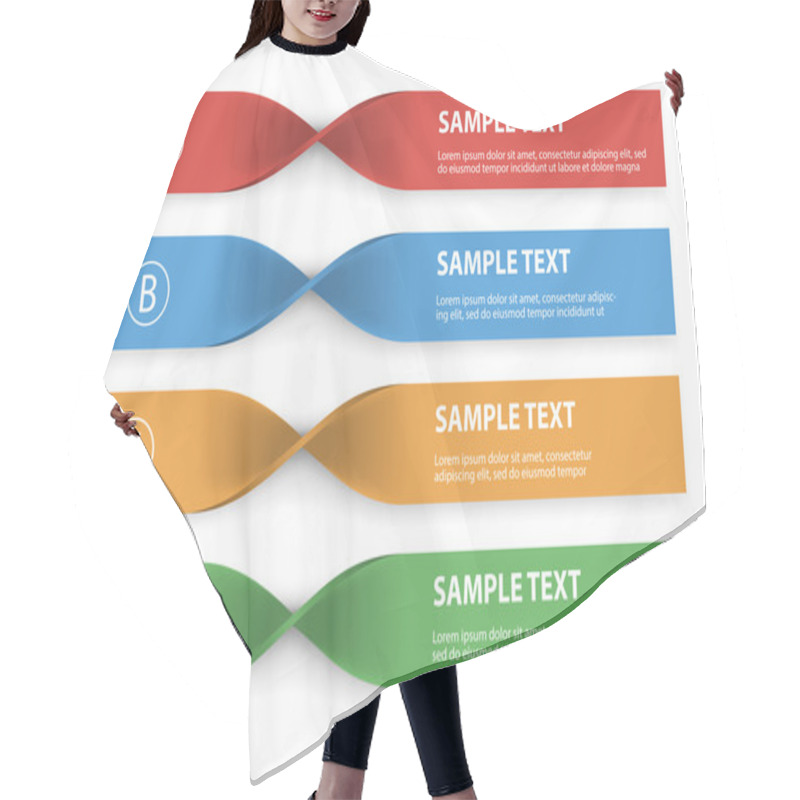 Personality  Set Of Infographics Elements In The Form Of Paper Tapes For A Va Hair Cutting Cape