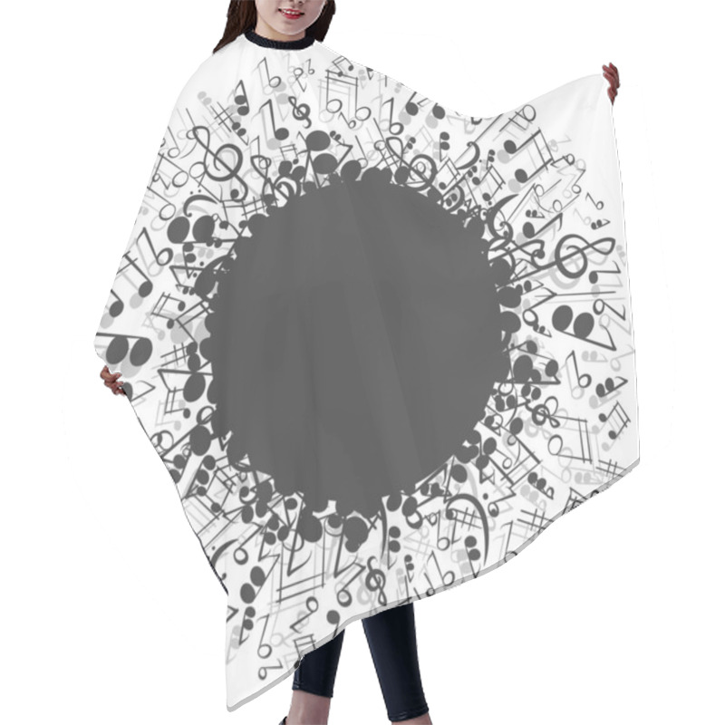 Personality  Abstract Background With Musical Notes. Hair Cutting Cape