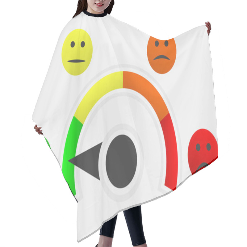 Personality  Scale From Red To Green With Arrow And Scale Of Emotions, Isolated Background Hair Cutting Cape