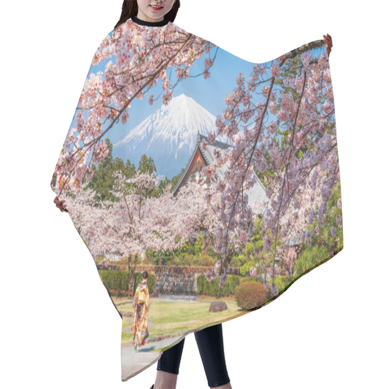 Personality  Fujinomiya, Shizuoka, Japan With Mt. Fuji In Spring. Hair Cutting Cape