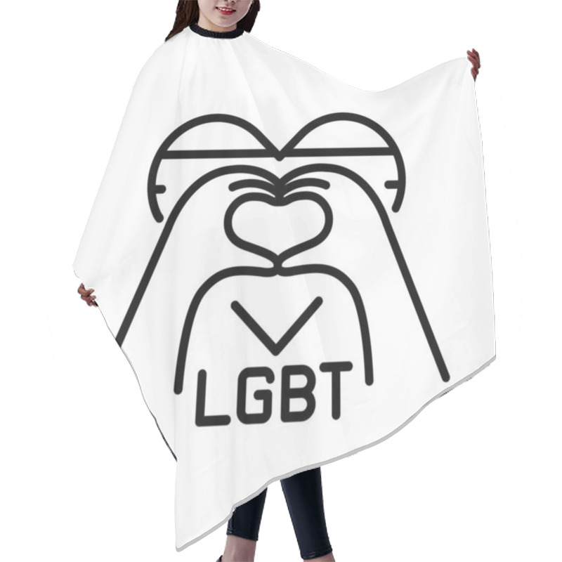 Personality  LGBT Line Icon. Vector Isolated Element. Hair Cutting Cape