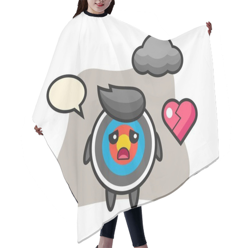 Personality  Target Archery Cartoon Illustration Is Broken Heart Hair Cutting Cape