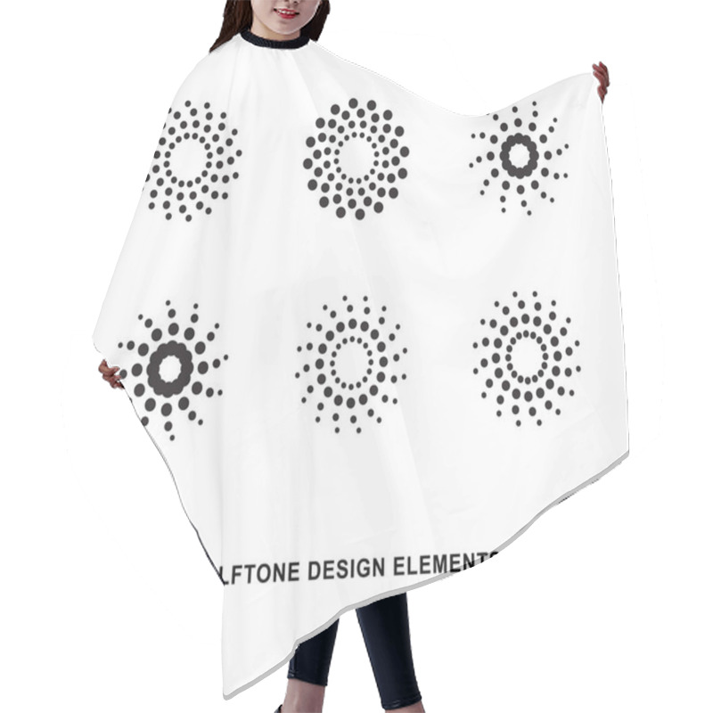 Personality  Circular Halftone Dots Forms Hair Cutting Cape