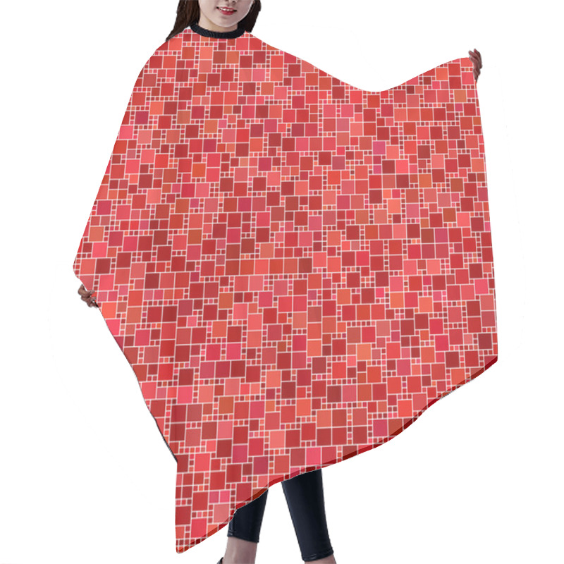 Personality  Red Square Mosaic Pattern Background Hair Cutting Cape