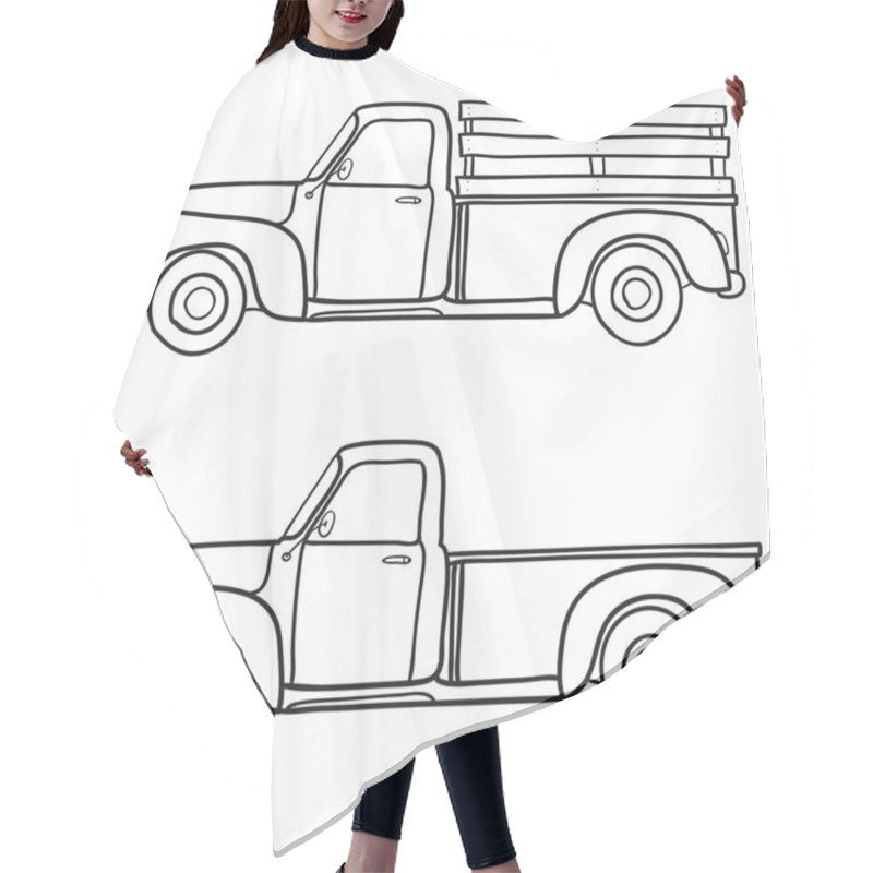 Personality  Retro Pickup Truck. Hair Cutting Cape