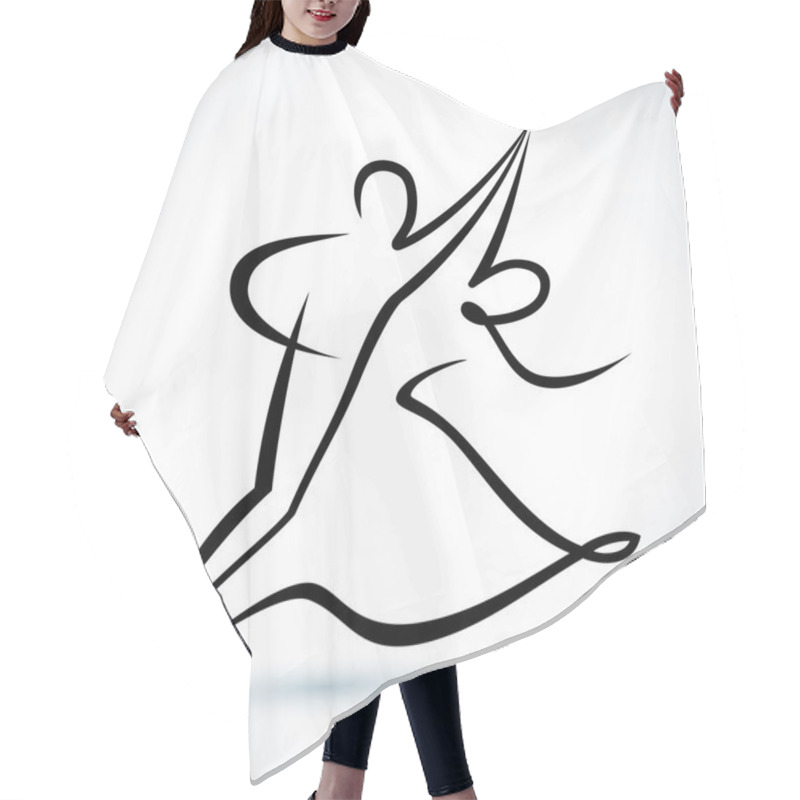 Personality  Dancing Couple, Outlined Vector Sketch Hair Cutting Cape