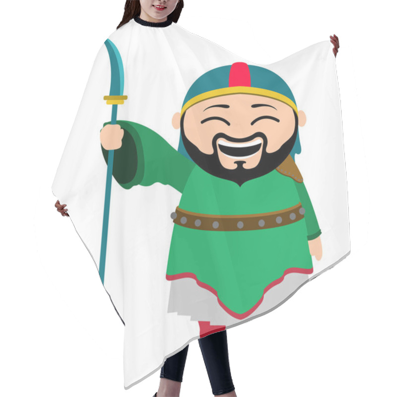 Personality  Traditional Asian Warrior Cartoon Character Hair Cutting Cape