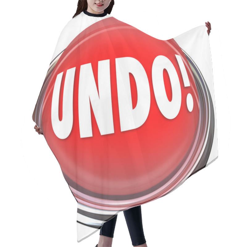 Personality  Undo Word On A Red Button Hair Cutting Cape