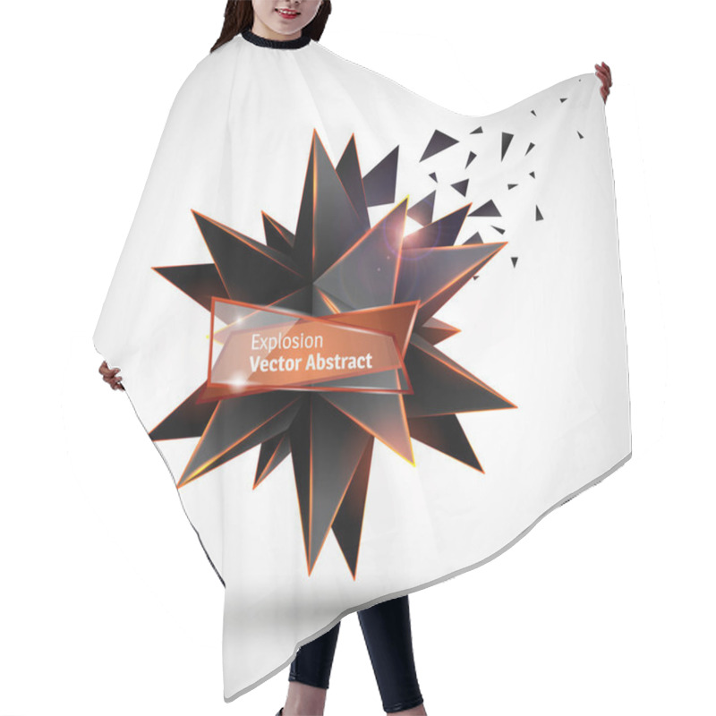 Personality  Abstract Explosion. Vector Polyhedron. Hair Cutting Cape