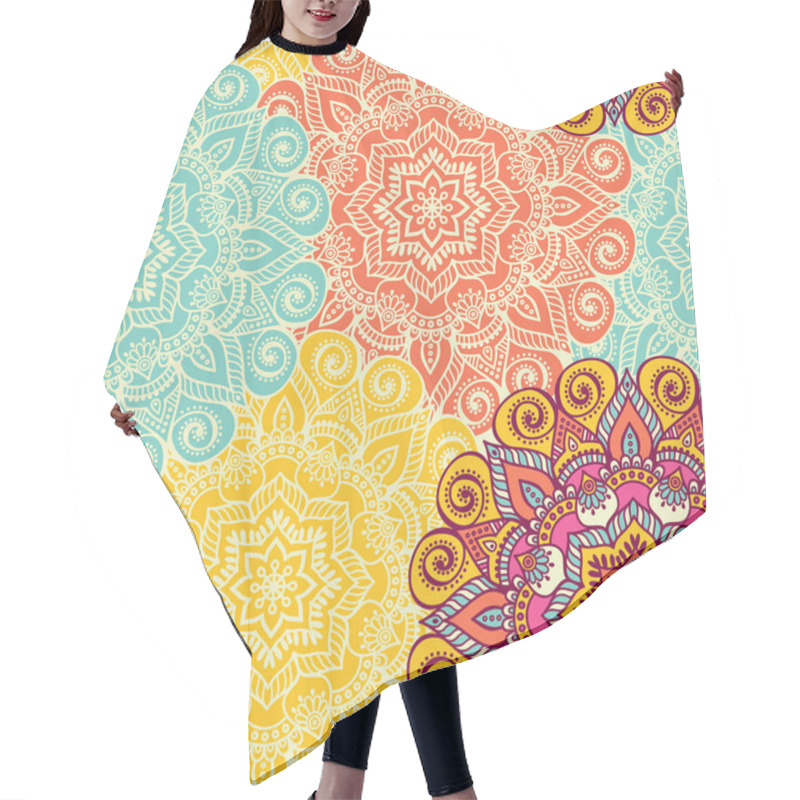 Personality  Ethnic Floral Seamless Pattern Hair Cutting Cape