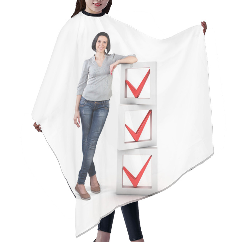 Personality  Girl With A Check List Hair Cutting Cape