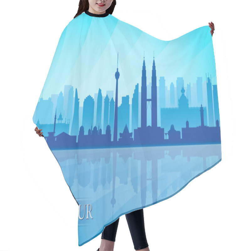 Personality  Kuala Lumpur City Skyline Detailed Silhouette Hair Cutting Cape