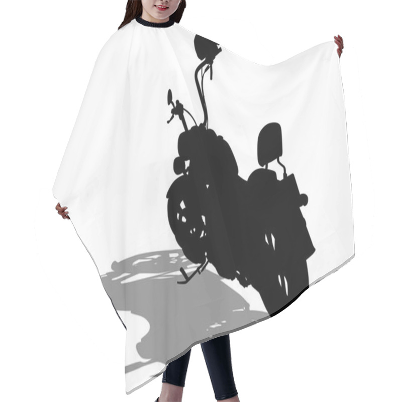 Personality  Retro Bike On White Hair Cutting Cape