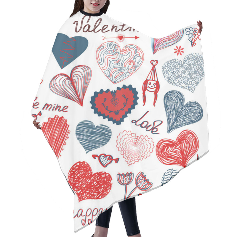 Personality  Vector Valentine Set Hair Cutting Cape