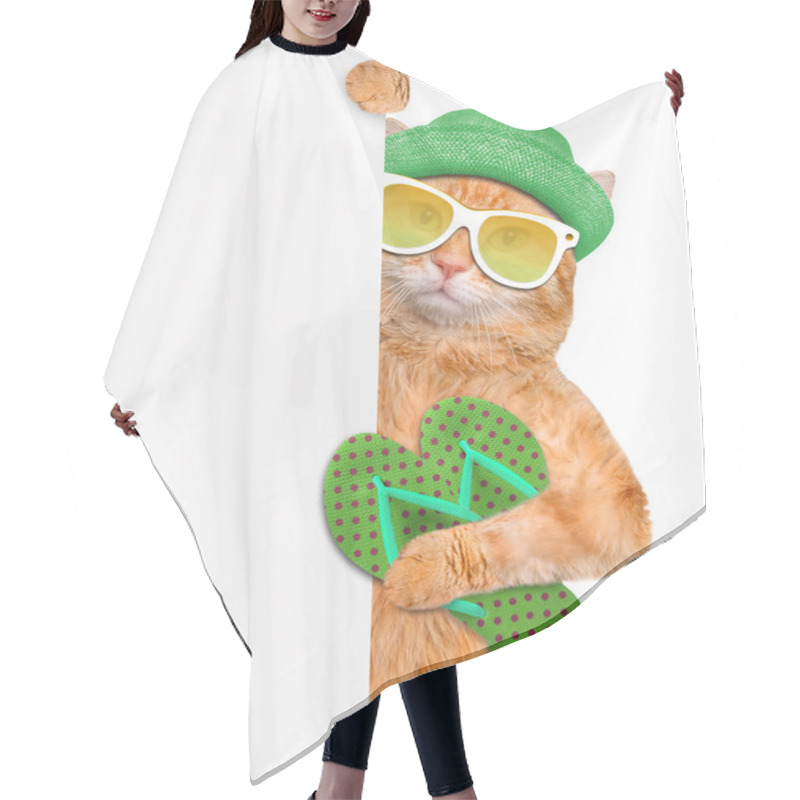 Personality  Cat With Thongs. Hair Cutting Cape