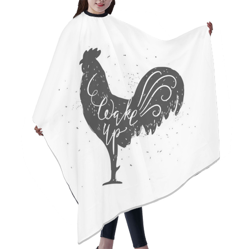 Personality  Black Rooster On White Hair Cutting Cape