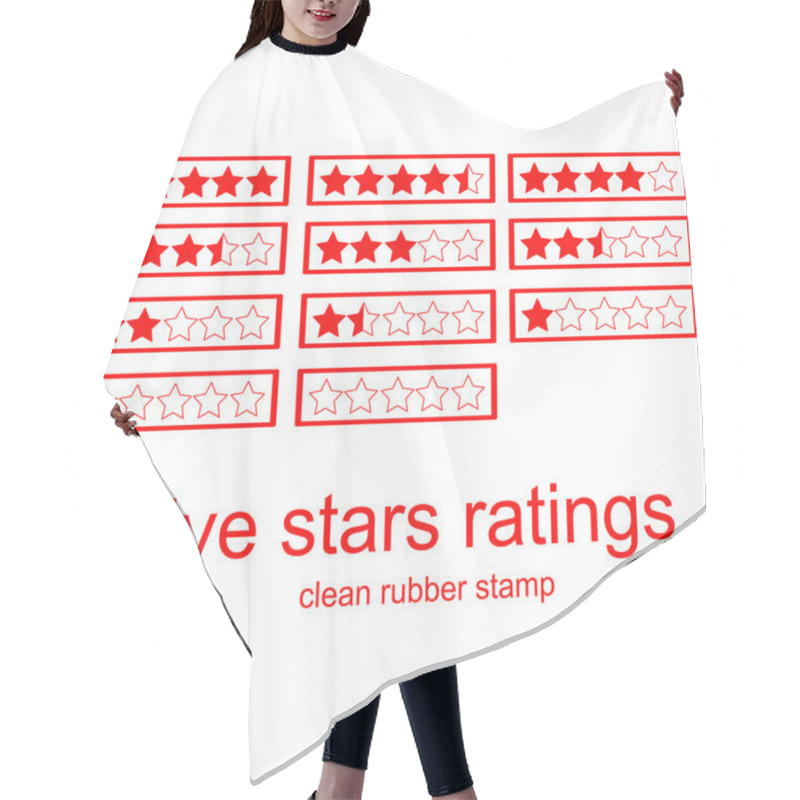 Personality  Red Clean Rubber Stamp Five Stars Ratings Hair Cutting Cape