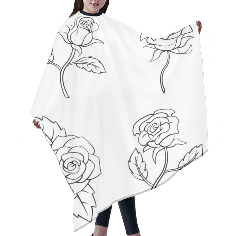 Personality  Rose Flower Set Collection Hair Cutting Cape