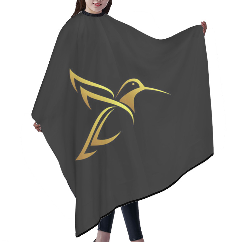 Personality  Beautiful Gold Humming Bird Logo Icon Hair Cutting Cape