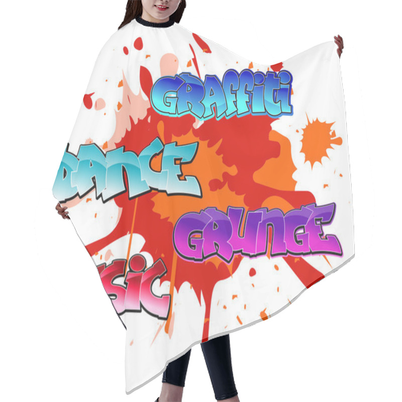 Personality  Graffiti Elements Background Hair Cutting Cape