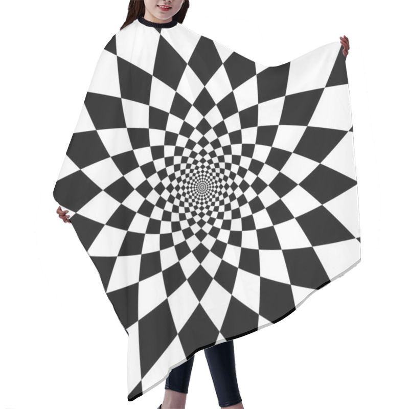 Personality  Concentric Abstract Symbol, Rhomb - Optical, Visual Illusion Hair Cutting Cape