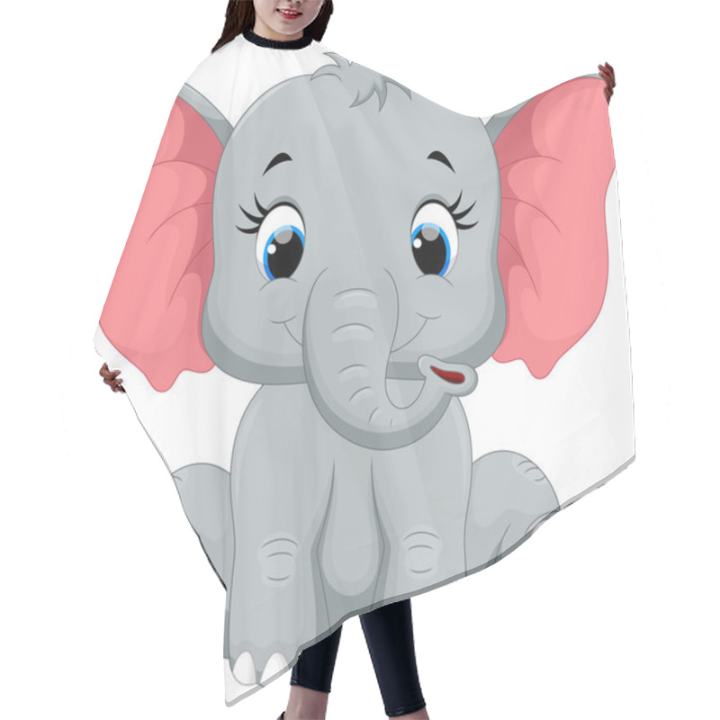 Personality  Cute Baby Elephant Cartoon Sitting Hair Cutting Cape