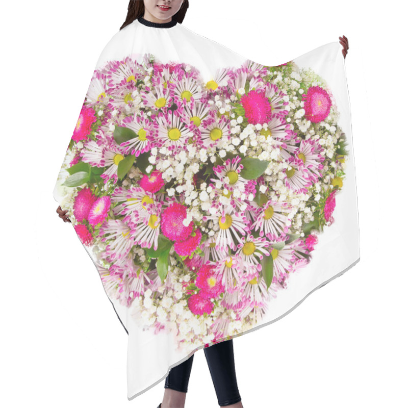 Personality  Isolated Summers Flowers Heart Floral Collage Concept Hair Cutting Cape